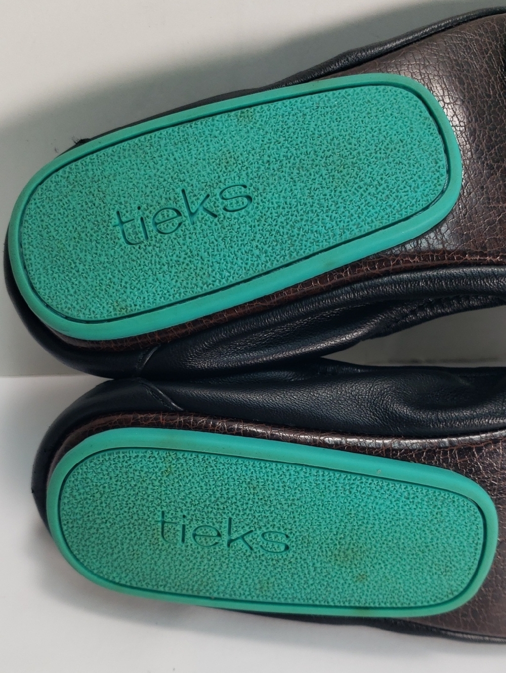 TIEKS BY GAVRIELI BLACK NAPPA LEATHER FOLDABLE BALLET FLATS SHOES WOMEN'S 9 - Picture 15 of 16